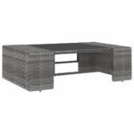 Salon de jardin 2 pcs Résine tressée Gris – Image 2