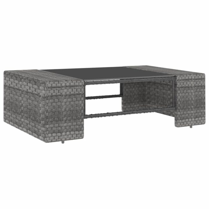 Salon de jardin 2 pcs Résine tressée Gris – Image 2