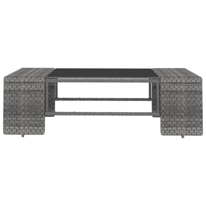 Salon de jardin 2 pcs Résine tressée Gris – Image 3