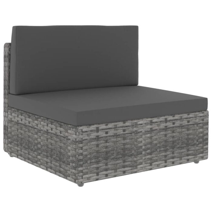 Salon de jardin 2 pcs Résine tressée Gris – Image 4