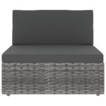 Salon de jardin 2 pcs Résine tressée Gris – Image 5