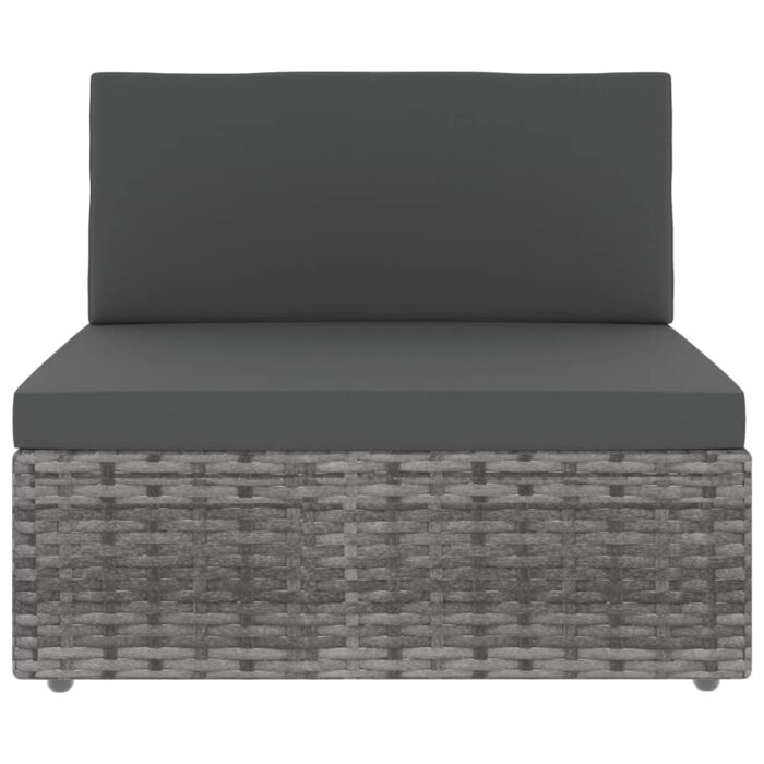 Salon de jardin 2 pcs Résine tressée Gris – Image 5