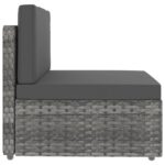 Salon de jardin 2 pcs Résine tressée Gris – Image 6