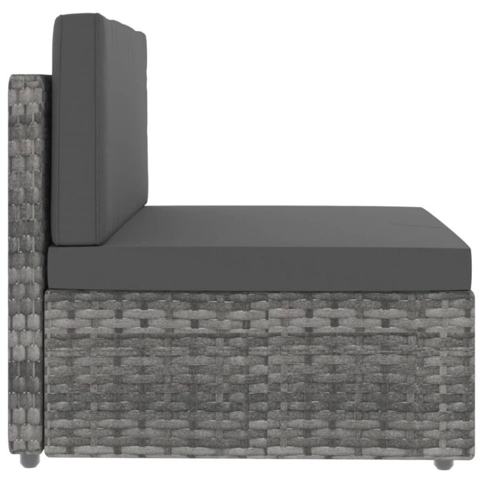 Salon de jardin 2 pcs Résine tressée Gris – Image 6