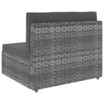 Salon de jardin 2 pcs Résine tressée Gris – Image 7