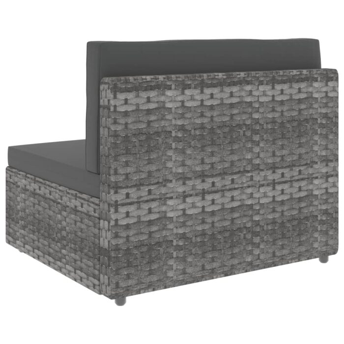 Salon de jardin 2 pcs Résine tressée Gris – Image 7