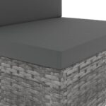 Salon de jardin 2 pcs Résine tressée Gris – Image 8