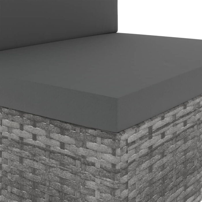 Salon de jardin 2 pcs Résine tressée Gris – Image 8