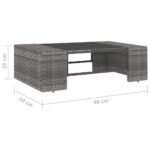 Salon de jardin 2 pcs Résine tressée Gris – Image 9