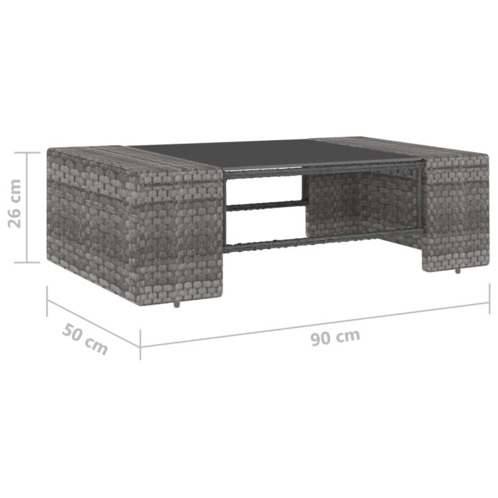 Salon de jardin 2 pcs Résine tressée Gris – Image 9