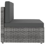 Canapé sectionnel 2 places Résine tressée Gris – Image 5