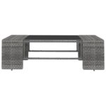 Salon de jardin 3 pcs Résine tressée Gris – Image 3