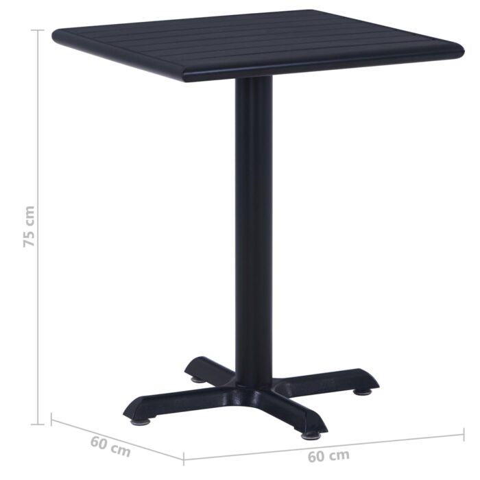 Table de jardin Noir 60x60x75 cm – Image 5