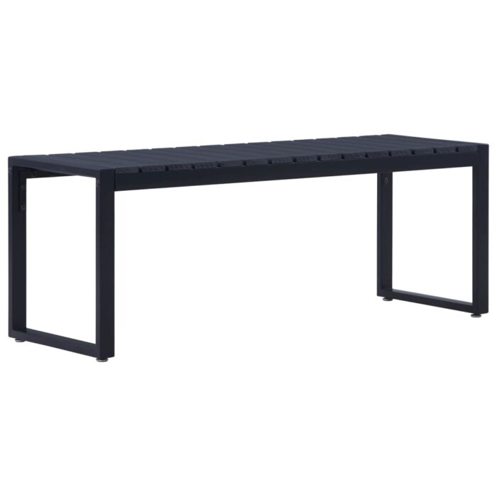 Banc de jardin 120,5 cm Panneau PS Noir – Image 1