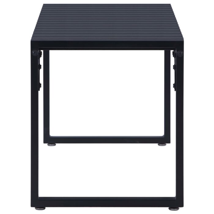 Banc de jardin 120,5 cm Panneau PS Noir – Image 2