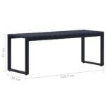 Banc de jardin 120,5 cm Panneau PS Noir – Image 4