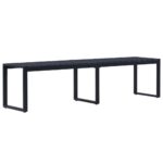 Banc de jardin 180 cm Panneau PS Noir
