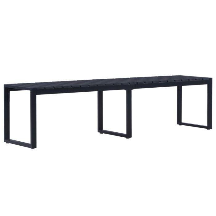 Banc de jardin 180 cm Panneau PS Noir – Image 1