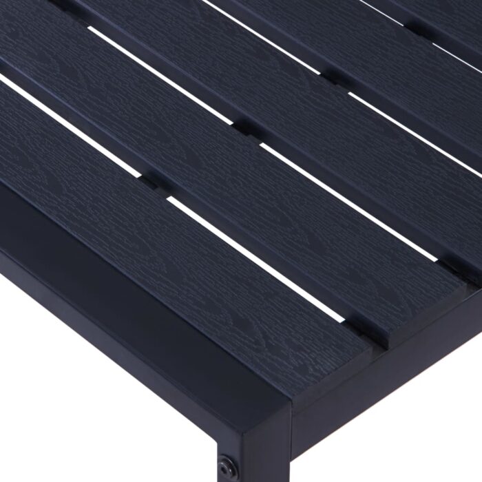Banc de jardin 180 cm Panneau PS Noir – Image 3