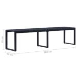 Banc de jardin 180 cm Panneau PS Noir – Image 4
