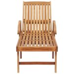 Chaises longues lot de 2 avec table Bois de teck solide – Image 5