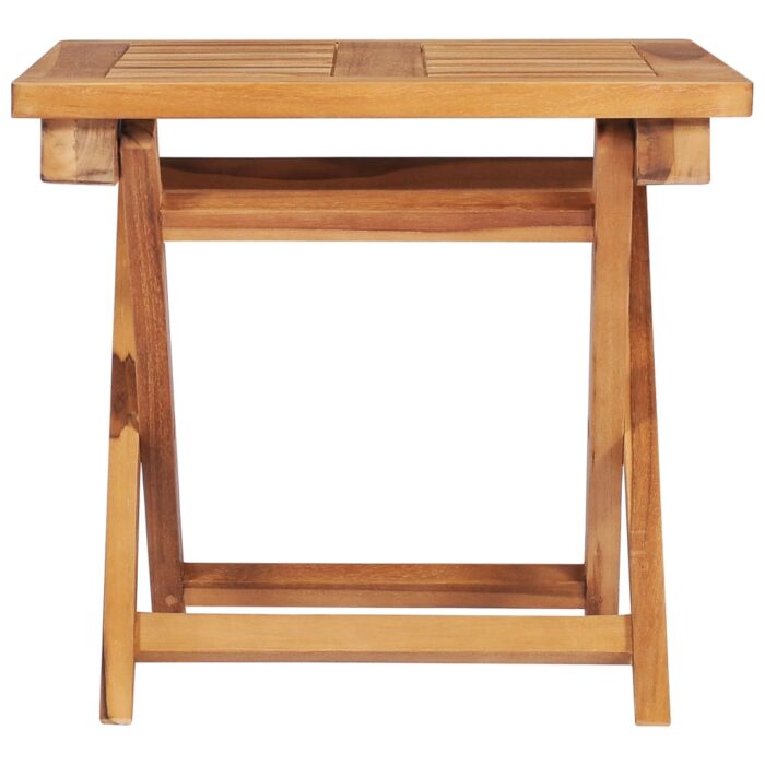 Chaises longues lot de 2 avec table Bois de teck solide – Image 8