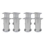 Pieds ronds de canapé 8 pcs Chrome 120 mm