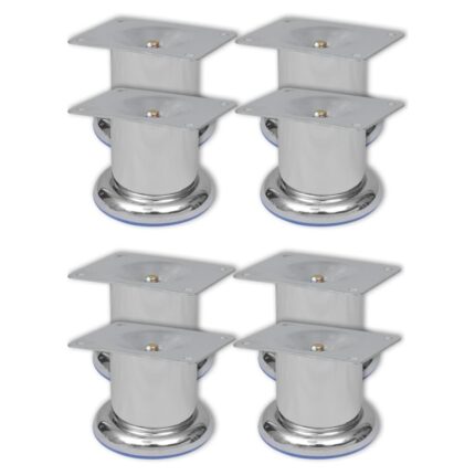 Pieds ronds de canapé 8 pcs Chrome 60 mm