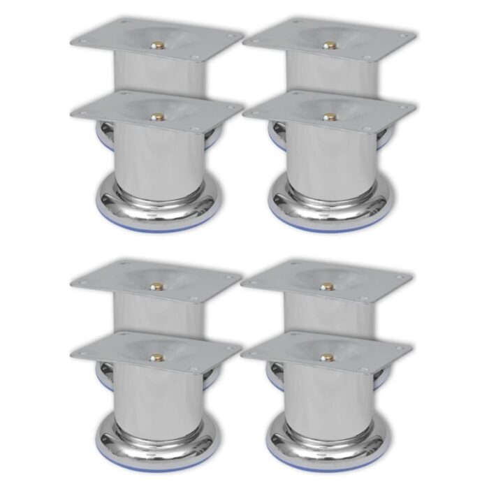 Pieds ronds de canapé 8 pcs Chrome 60 mm – Image 1
