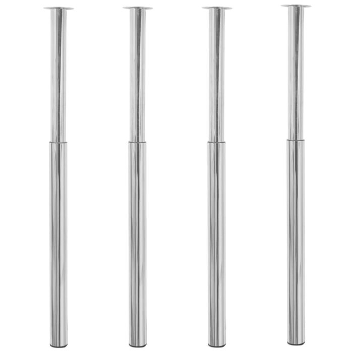 Pieds de table télescopiques 4 pcs Chrome 710 mm - 1100 mm – Image 1