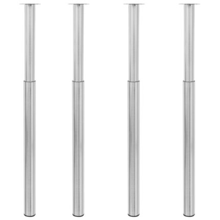 Pieds de table télescopiques 4 pcs Nickel brossé 710 mm-1100 mm