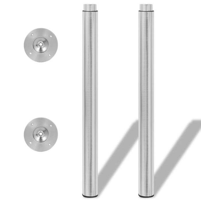 Pieds de table télescopiques 4 pcs Nickel brossé 710 mm-1100 mm – Image 2