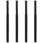 Pieds de table télescopiques 4 pcs Noir 710 mm - 1100 mm