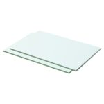 Panneaux d'étagère 2 pcs verre transparent 50x25 cm