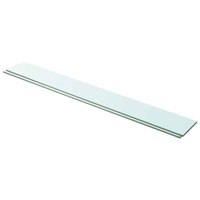 Panneaux d'étagère 2 pcs Verre Transparent 100 x 12 cm – Image 1