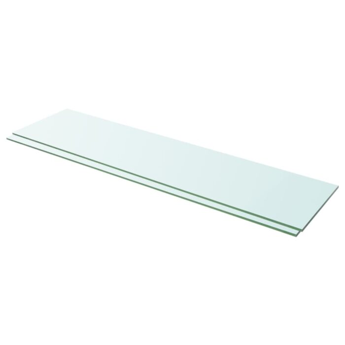Panneaux d'étagère 2 pcs Verre Transparent 100 x 25 cm – Image 1