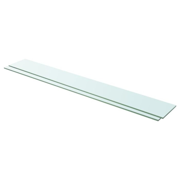Panneaux d'étagère 2 pcs Verre Transparent 110 x 15 cm – Image 1