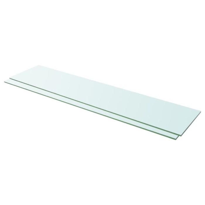 Panneaux d'étagère 2 pcs Verre Transparent 110 x 25 cm – Image 1