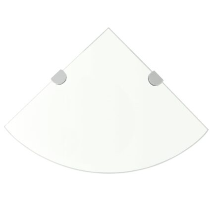 Étagères d'angle 2 pcs et supports Verre Transparent 35x35 cm