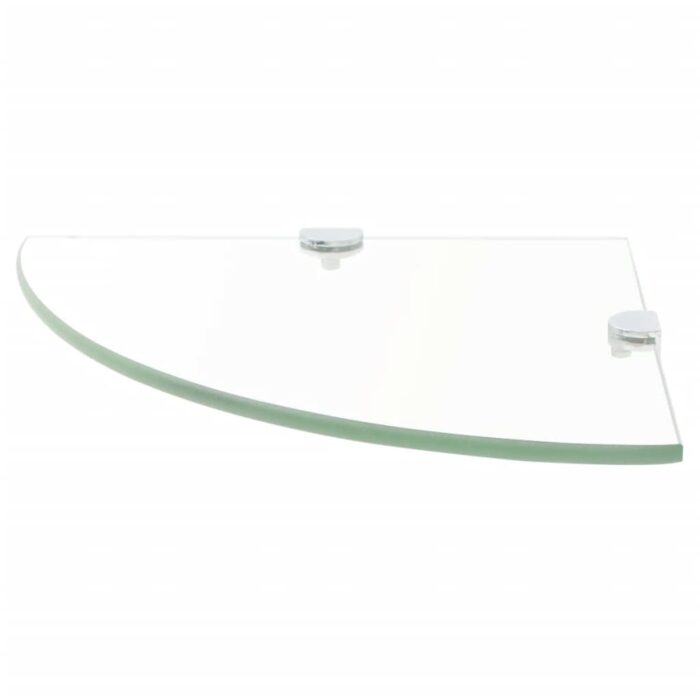 Étagères d'angle 2 pcs et supports Verre Transparent 35x35 cm – Image 2
