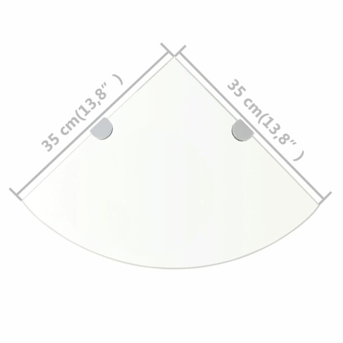 Étagères d'angle 2 pcs et supports Verre Transparent 35x35 cm – Image 6
