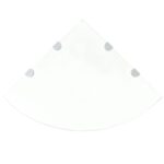 Étagères d'angle 2 pcs et supports Verre Transparent 45x45 cm