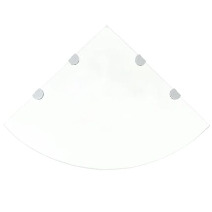 Étagères d'angle 2 pcs et supports Verre Transparent 45x45 cm