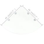 Étagères d'angle 2 pcs et supports Verre Transparent 45x45 cm – Image 6