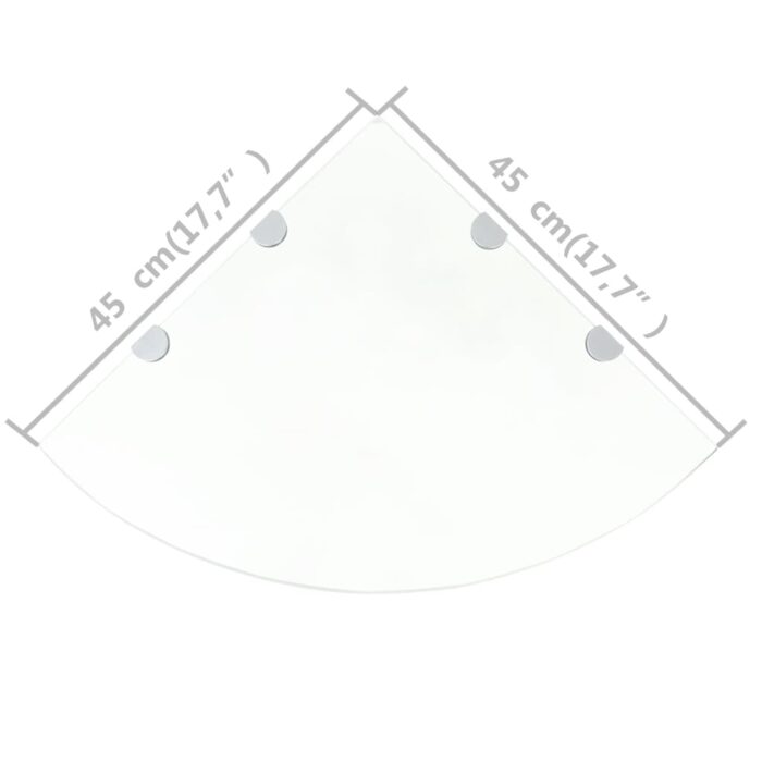 Étagères d'angle 2 pcs et supports Verre Transparent 45x45 cm – Image 6