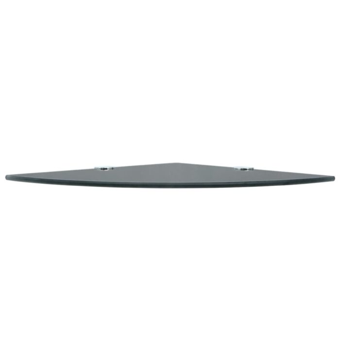 Étagères d'angle 2 pcs et supports chromés Verre Noir 25x25 cm – Image 3
