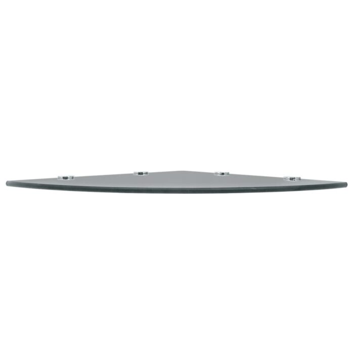 Étagères d'angle 2 pcs et supports chromés Verre Noir 45x45 cm – Image 3