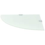 Étagères d'angle 2 pcs et supports chromés Verre Blanc 25x25 cm – Image 2