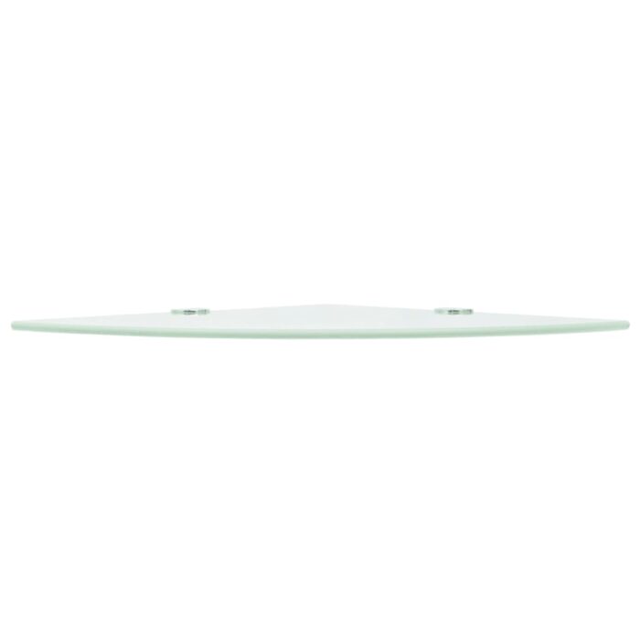 Étagères d'angle 2 pcs et supports chromés Verre Blanc 25x25 cm – Image 3