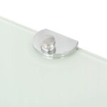Étagères d'angle 2 pcs et supports chromés Verre Blanc 25x25 cm – Image 4